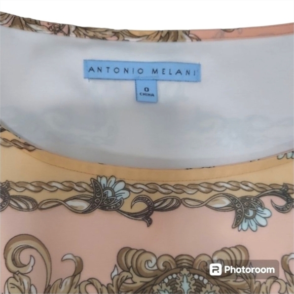 Antonio Melanie Neutral Paisley Print Dress Size 0 - Picture 4 of 15